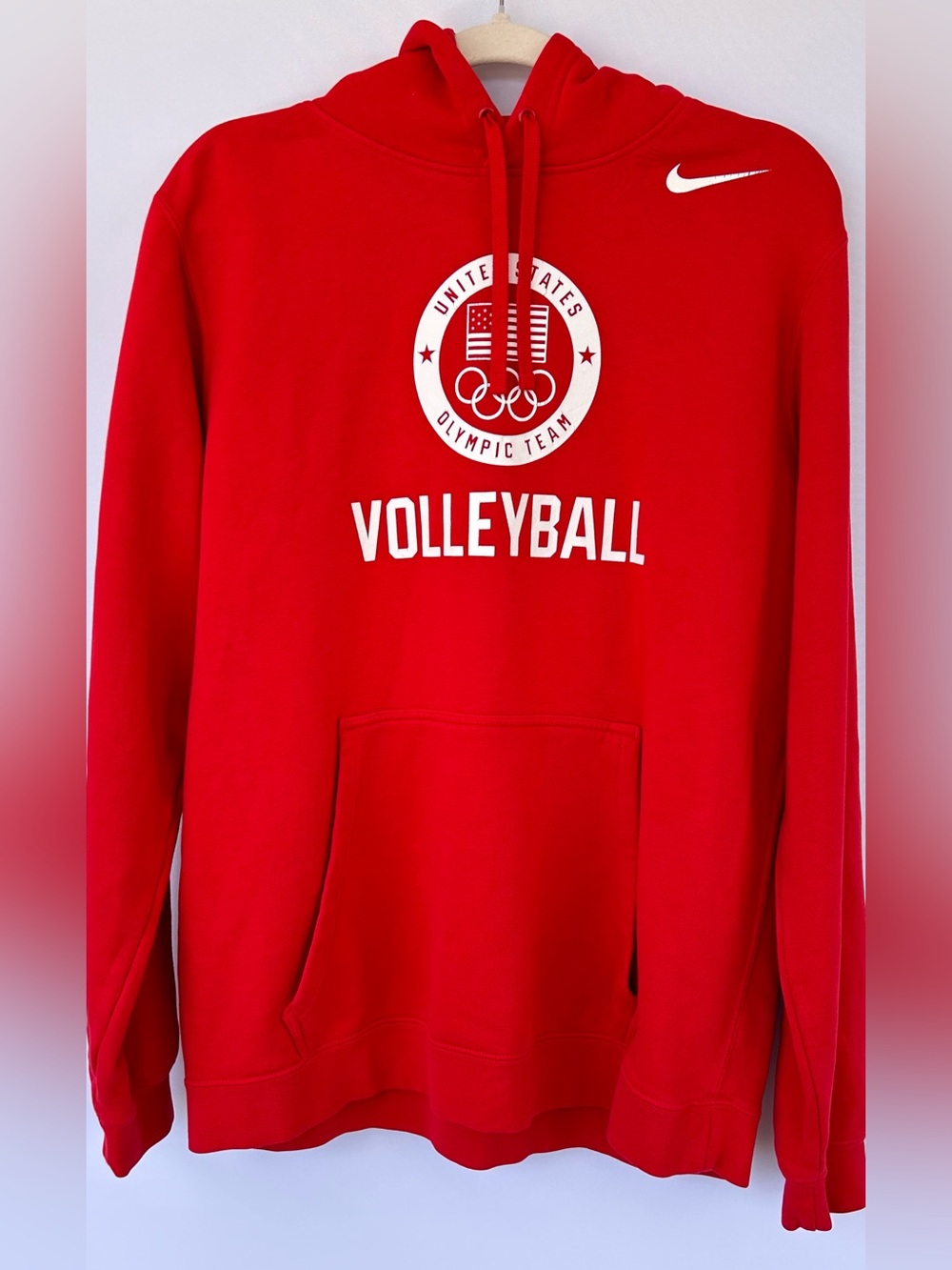 Nike Men’s Volleyball Olympic Team Hoodie University Red/White Graphics Large